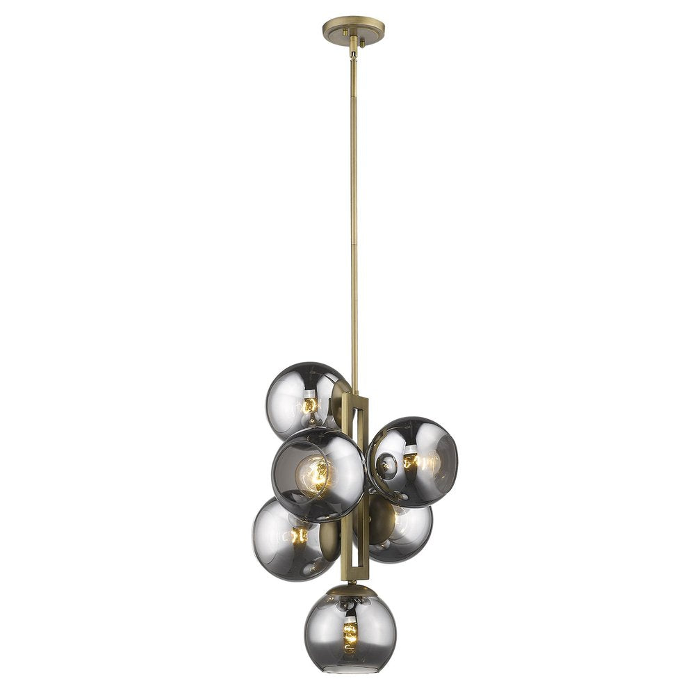 Lunette 6-Light Aged Brass Pendant - Statement Chandelier