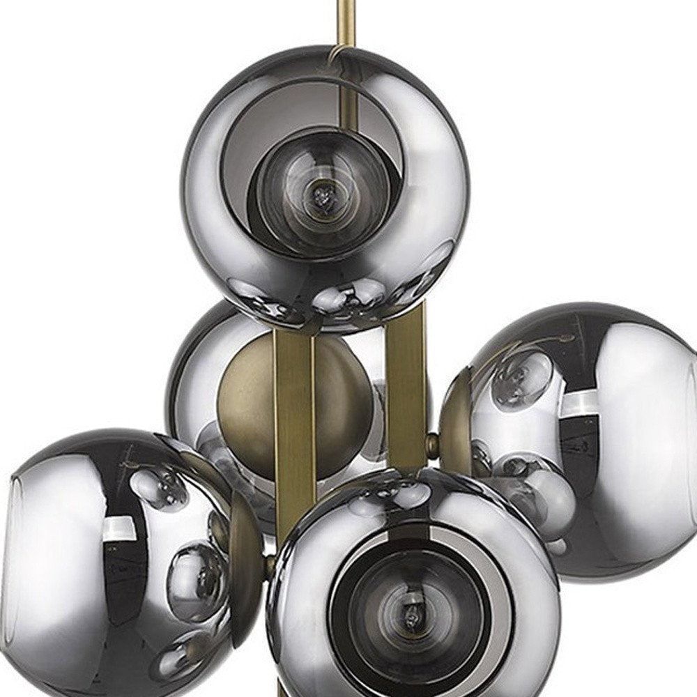 Lunette 6-Light Aged Brass Pendant - Statement Chandelier