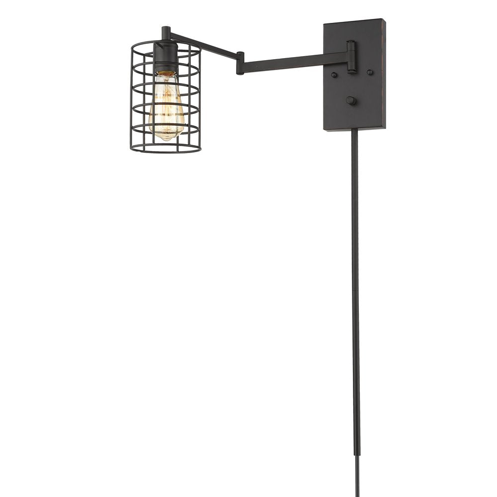 Matte Black & Antiqued Brass LED Adjustable Desk Lamp