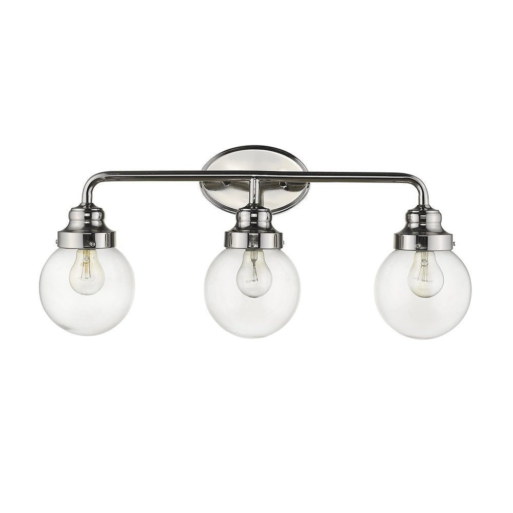 Portsmith 3-Light Polished Nickel Vanity Light - Modern Design