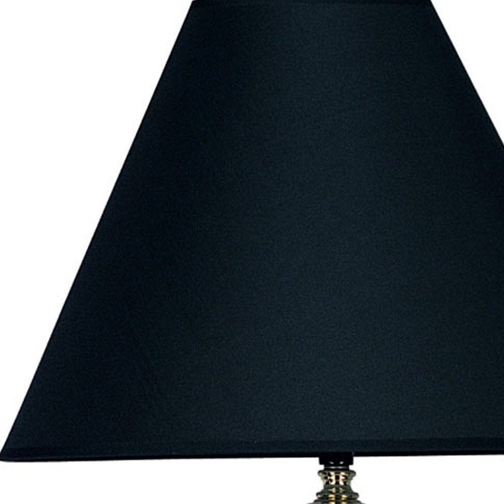 Gold & Navy Blue Table Lamp with Navy Drum Shade