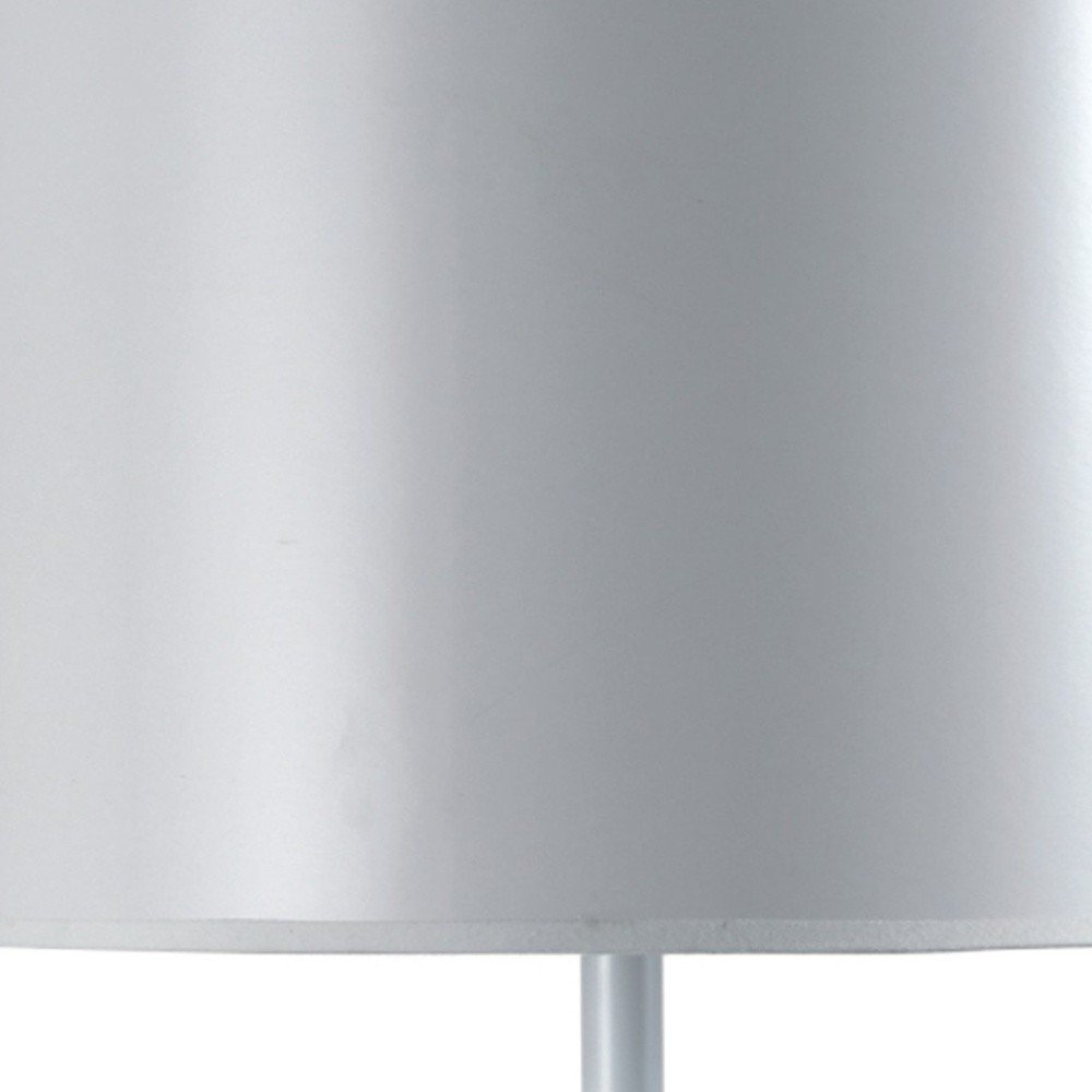 White Metal Table Lamp with Classic Drum Shade