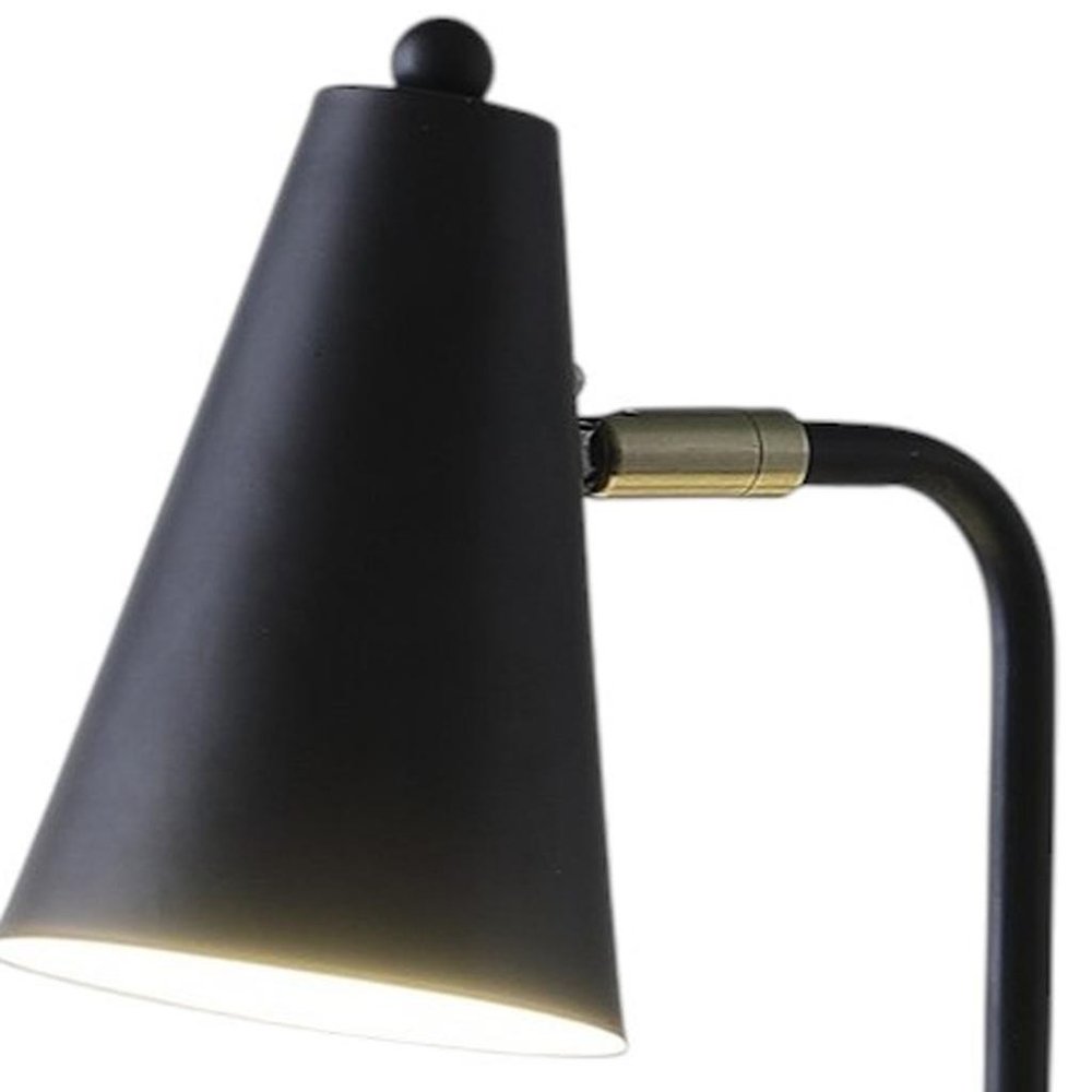 Black Desk Lamp with Cone Shade - Modern Task Lighting