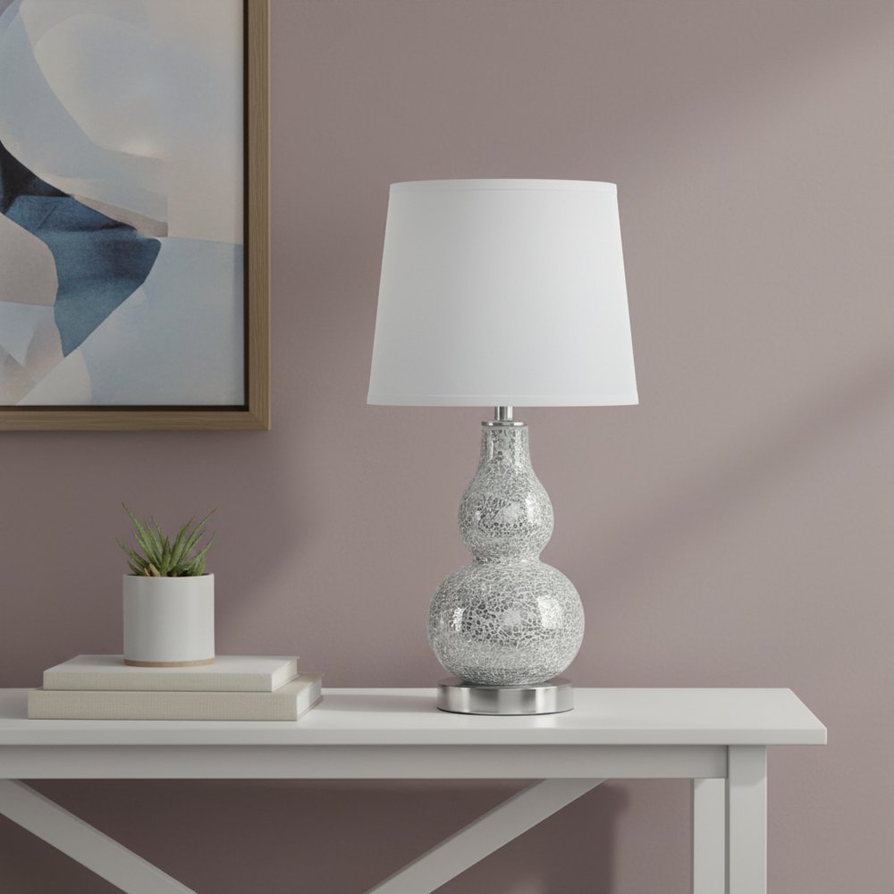 White Table Lamp with Globe Shade - Modern Minimalist Design
