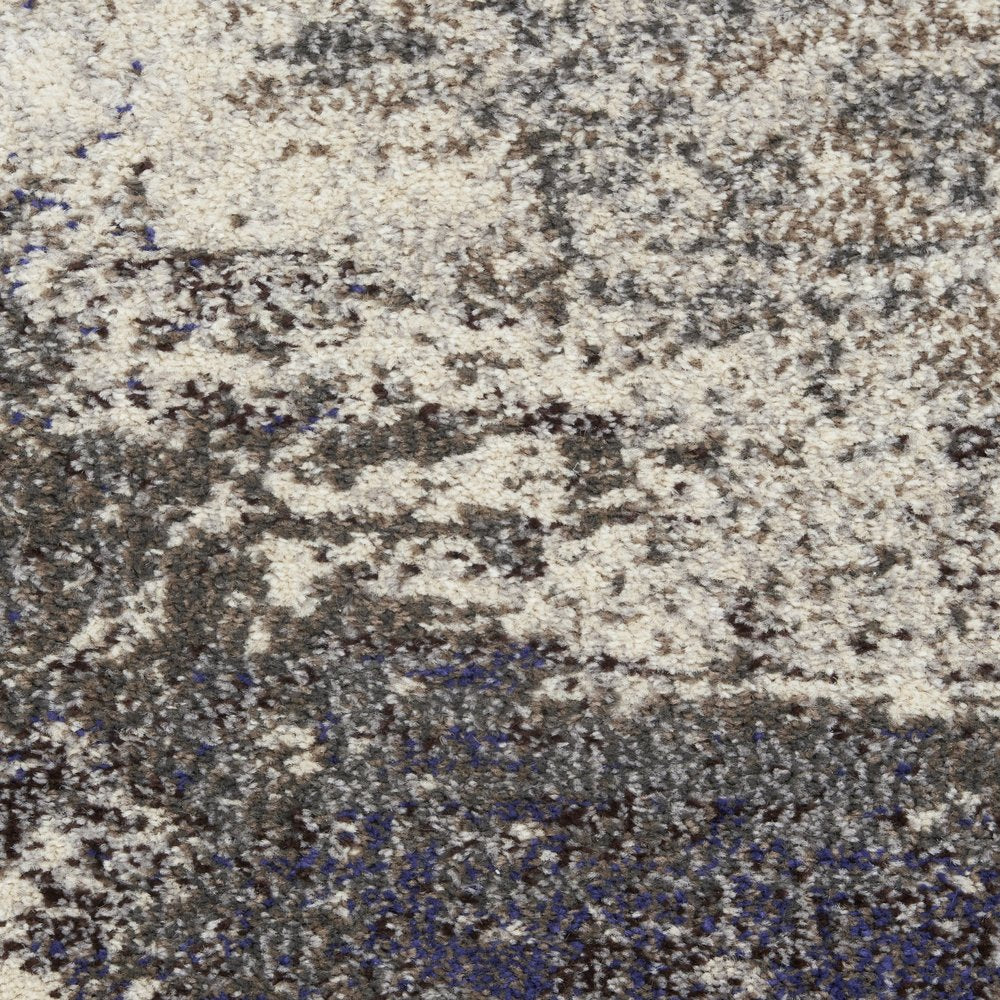 Ivory Gray Abstract Power Loom Non-Skid Area Rug - 5x7 | AUREMI