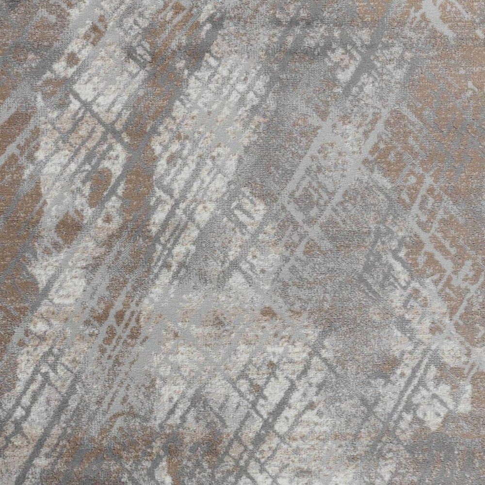 Brown Abstract Area Rug - Modern Minimalist 4x6