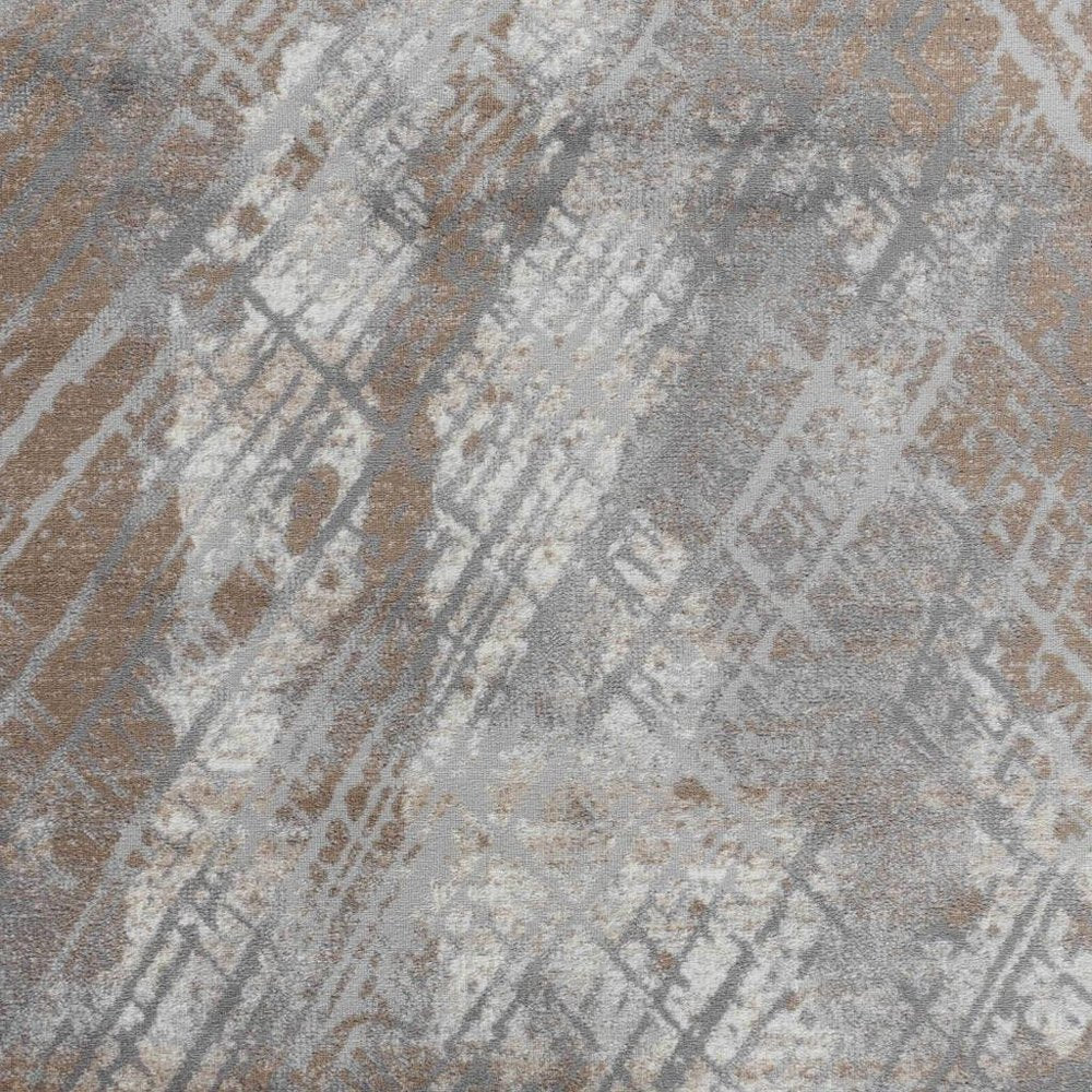 Brown Abstract Area Rug - Modern Minimalist 4x6