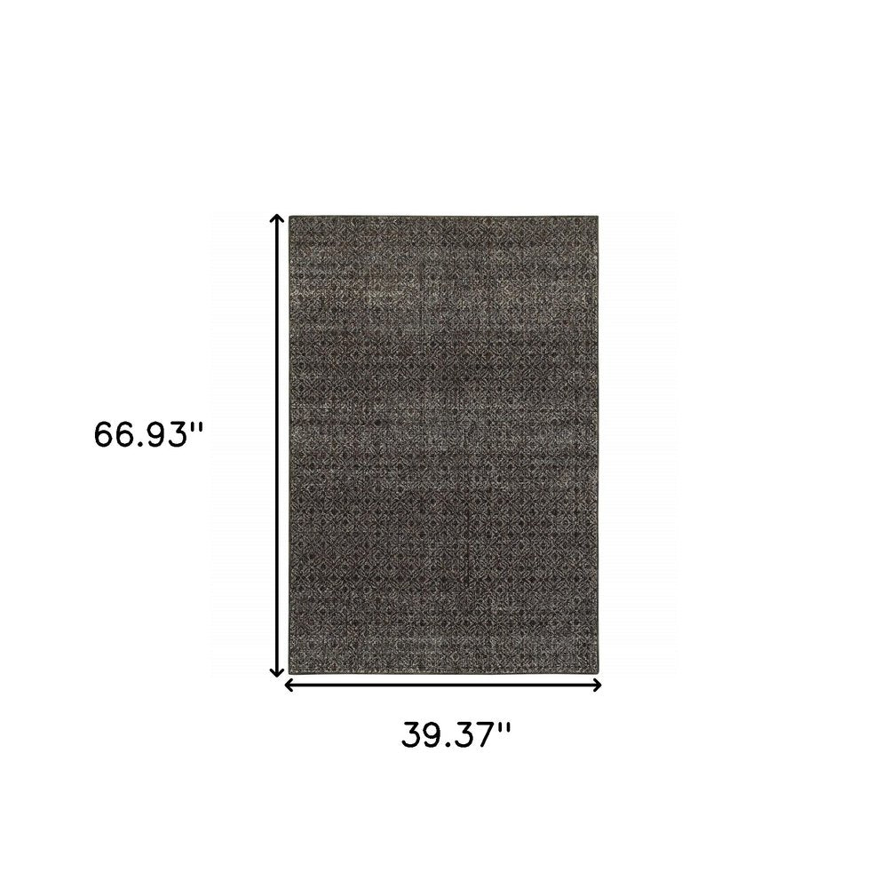 10' X 13' Gray Geometric Power Loom Area Rug