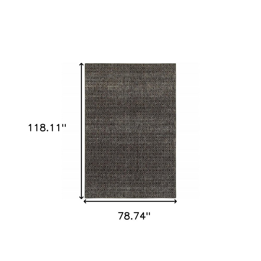 10' X 13' Gray Geometric Power Loom Area Rug