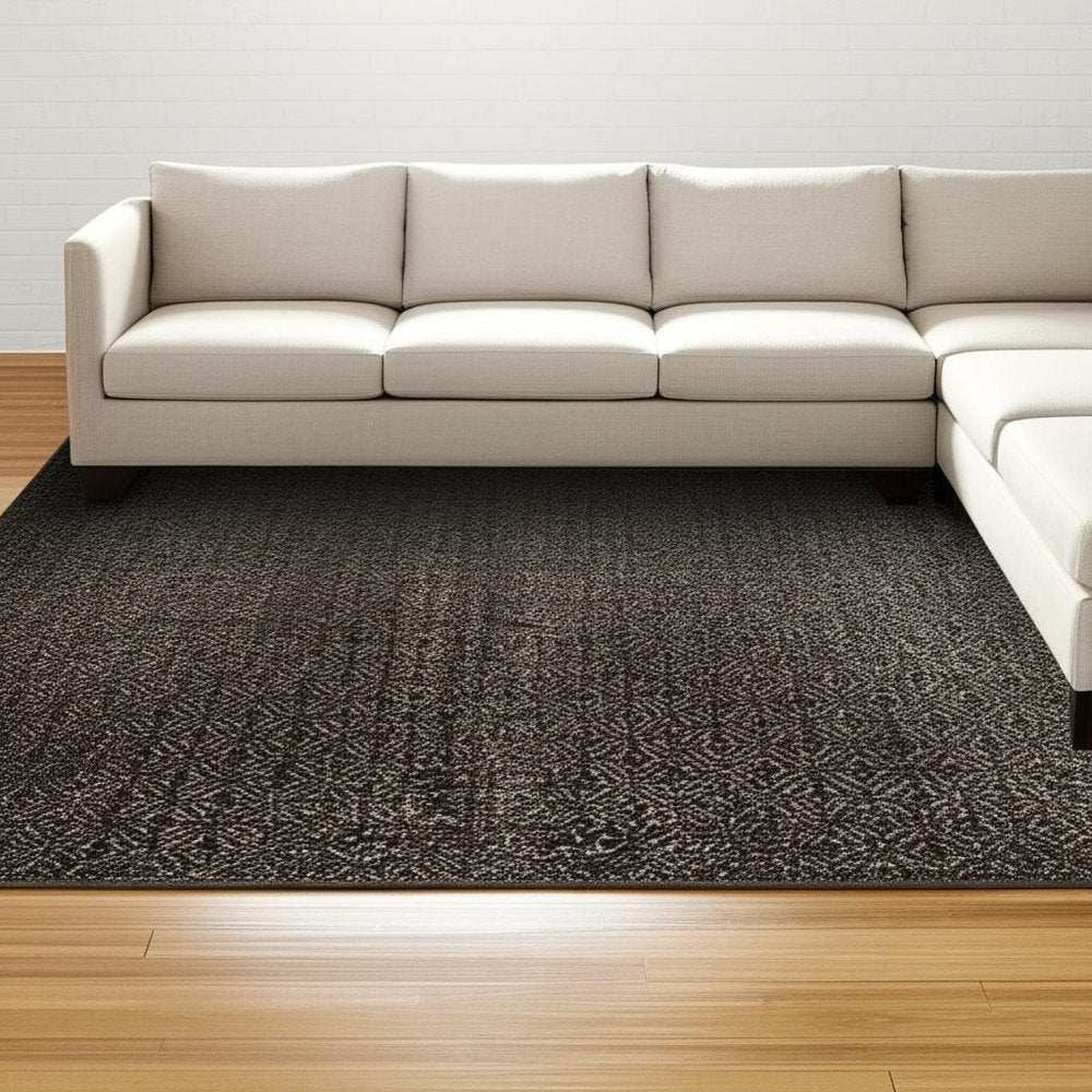 10' X 13' Gray Geometric Power Loom Area Rug