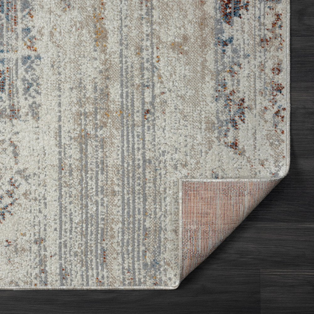 Ivory Tribal Distressed Washable Area Rug