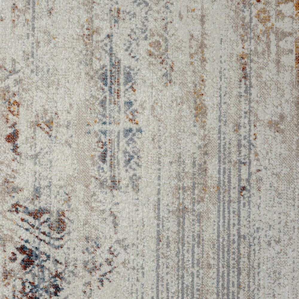 Ivory Tribal Distressed Washable Area Rug