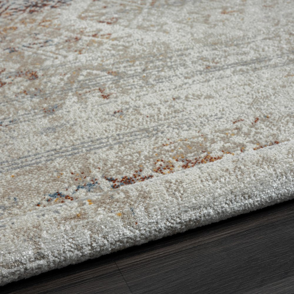 Ivory Tribal Distressed Washable Area Rug