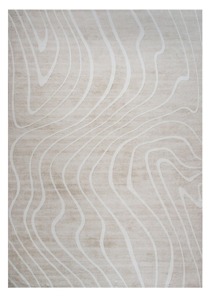 8' X 11' Beige and Ivory Abstract Distressed Area Rug