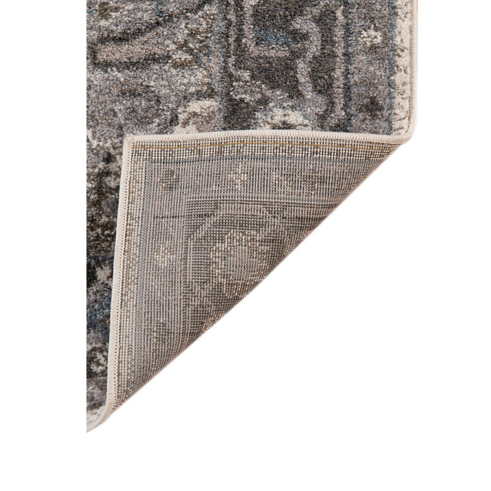 Ivory Taupe Gray Medallion Power Loom Area Rug - 8x10 | AUREMI