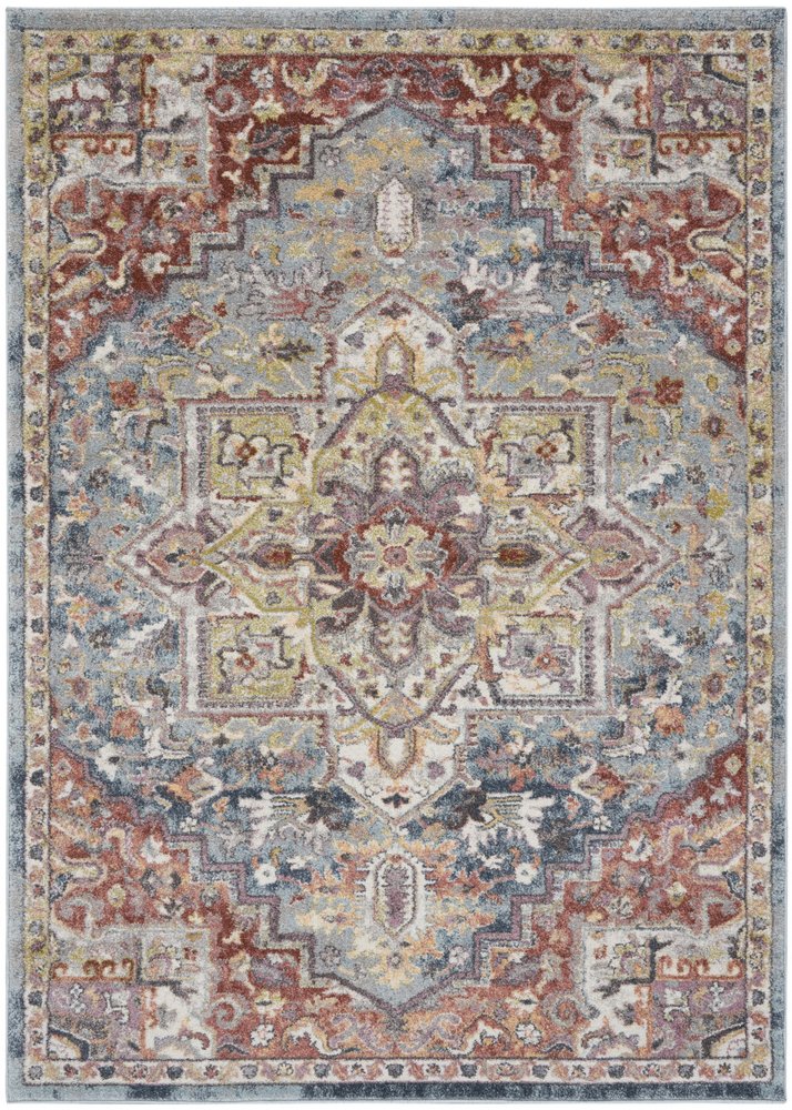 8' X 10' Ivory and Gray Wool Geometric Area Rug