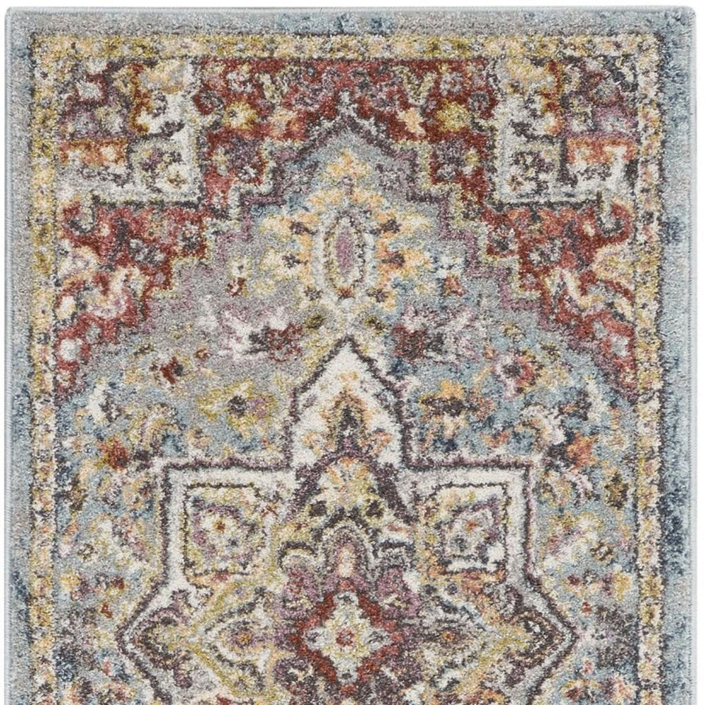 8' X 10' Ivory and Gray Wool Geometric Area Rug