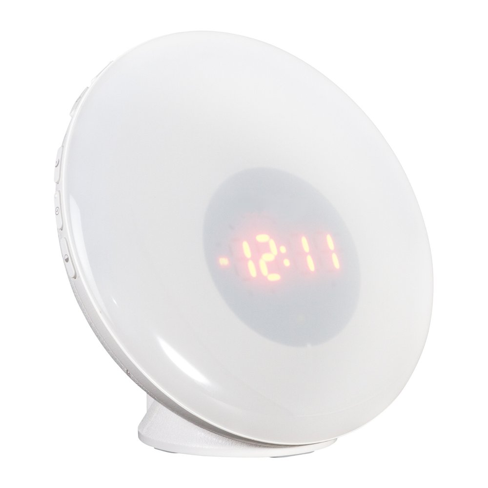 White Round LED Desk Lamp With USB