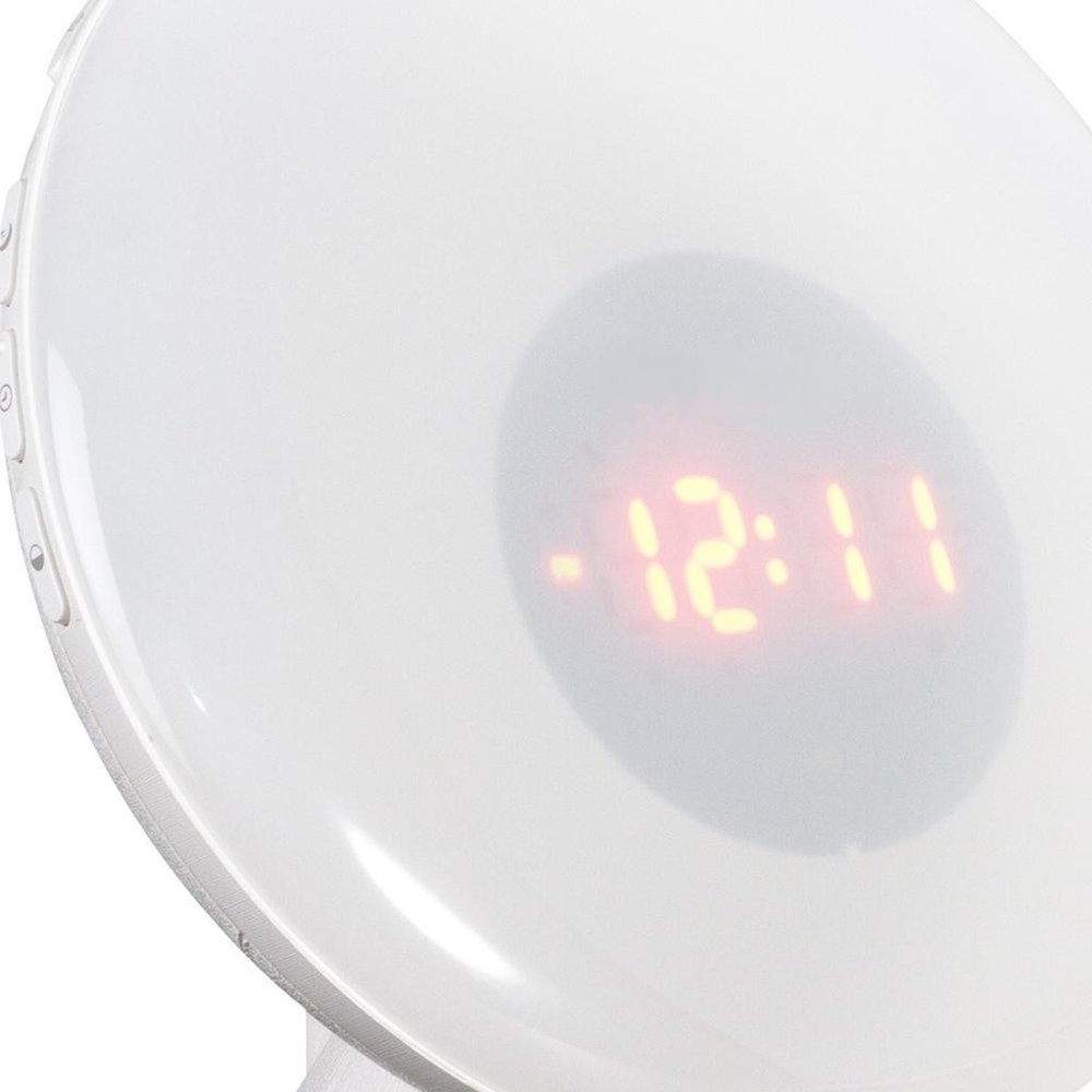 White Round LED Desk Lamp With USB