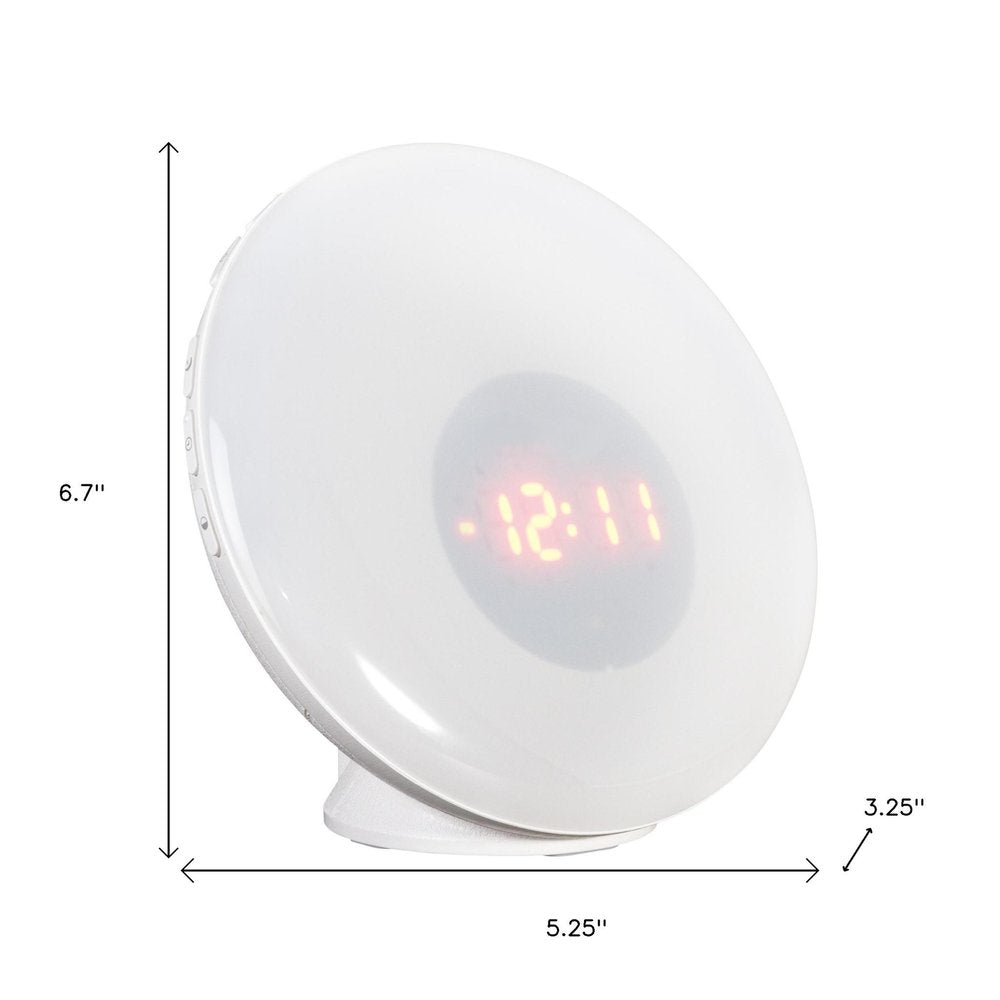 White Round LED Desk Lamp With USB