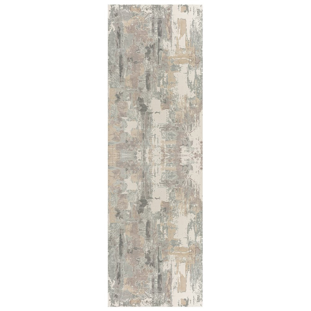 Beige and Gray Abstract Area Rug