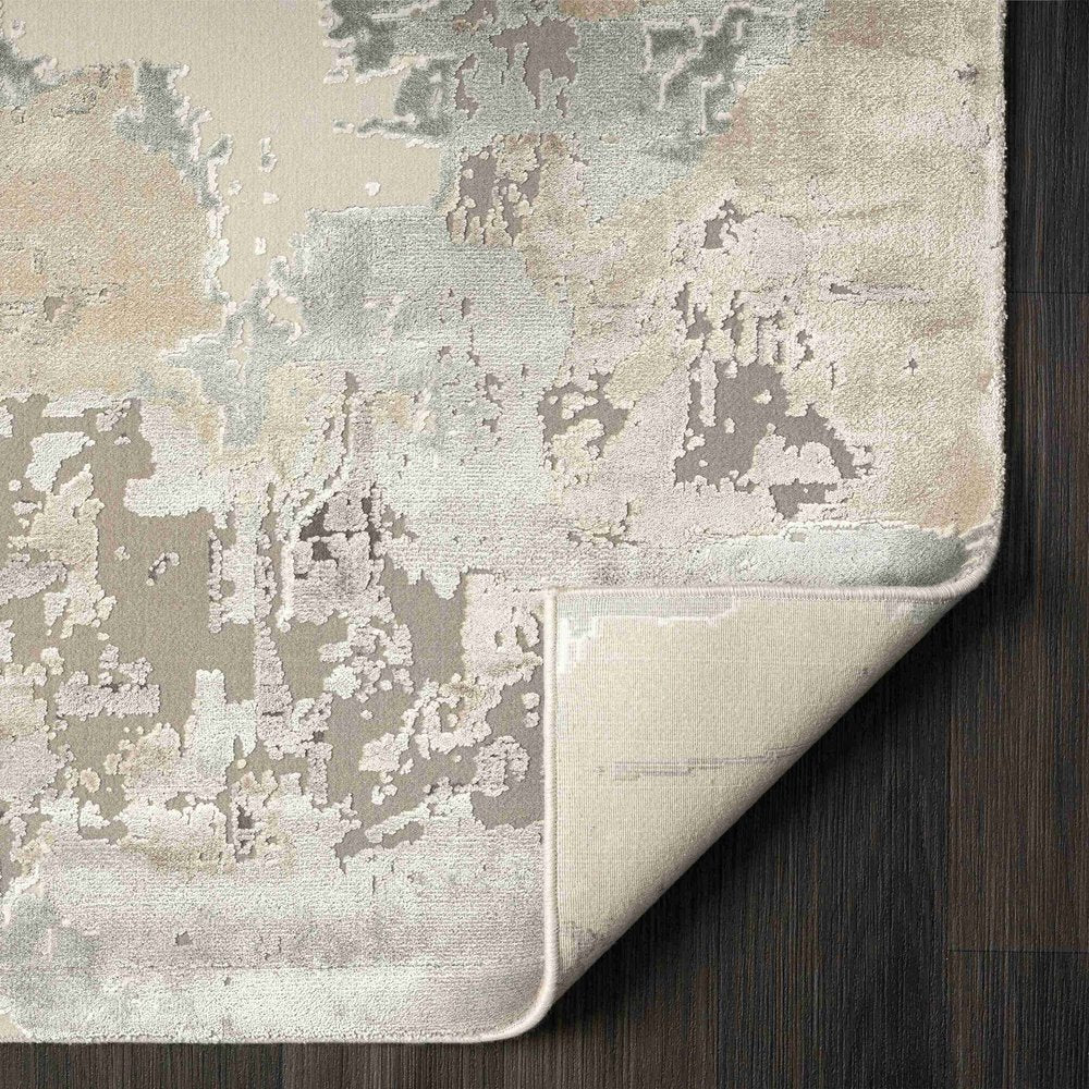 Beige and Gray Abstract Area Rug