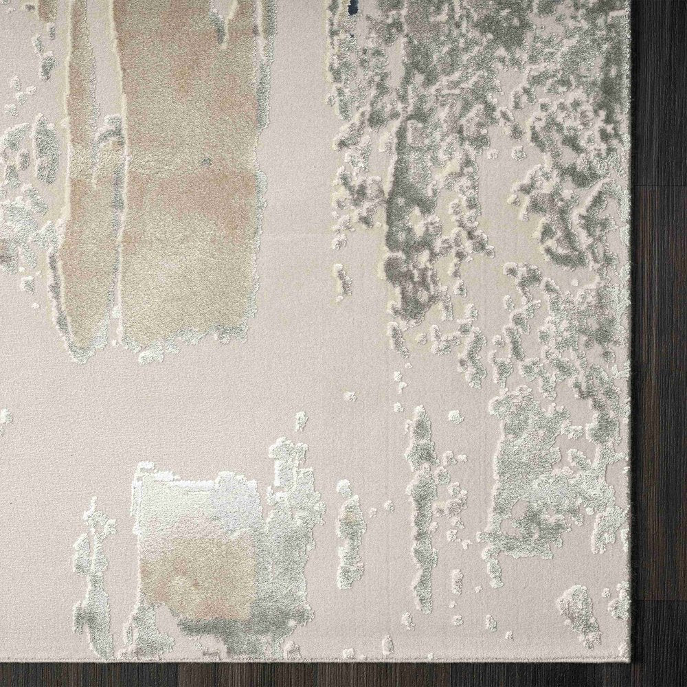 Beige and Gray Abstract Area Rug