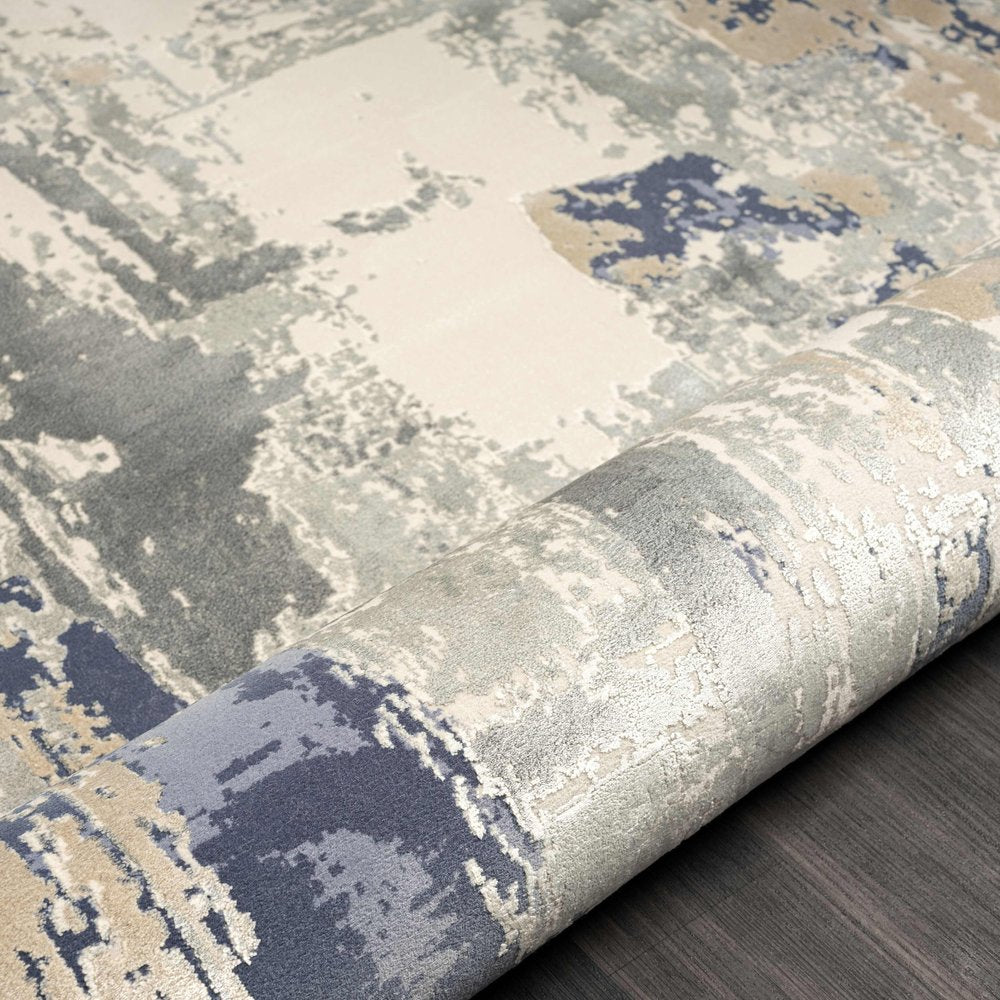 Beige and Gray Abstract Area Rug
