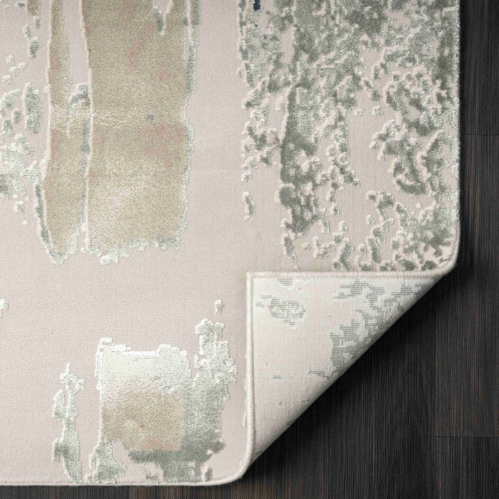 Beige and Gray Abstract Area Rug