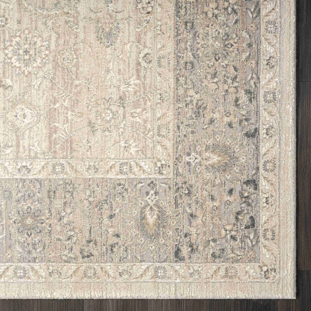 Beige and Gray Medallion Area Rug