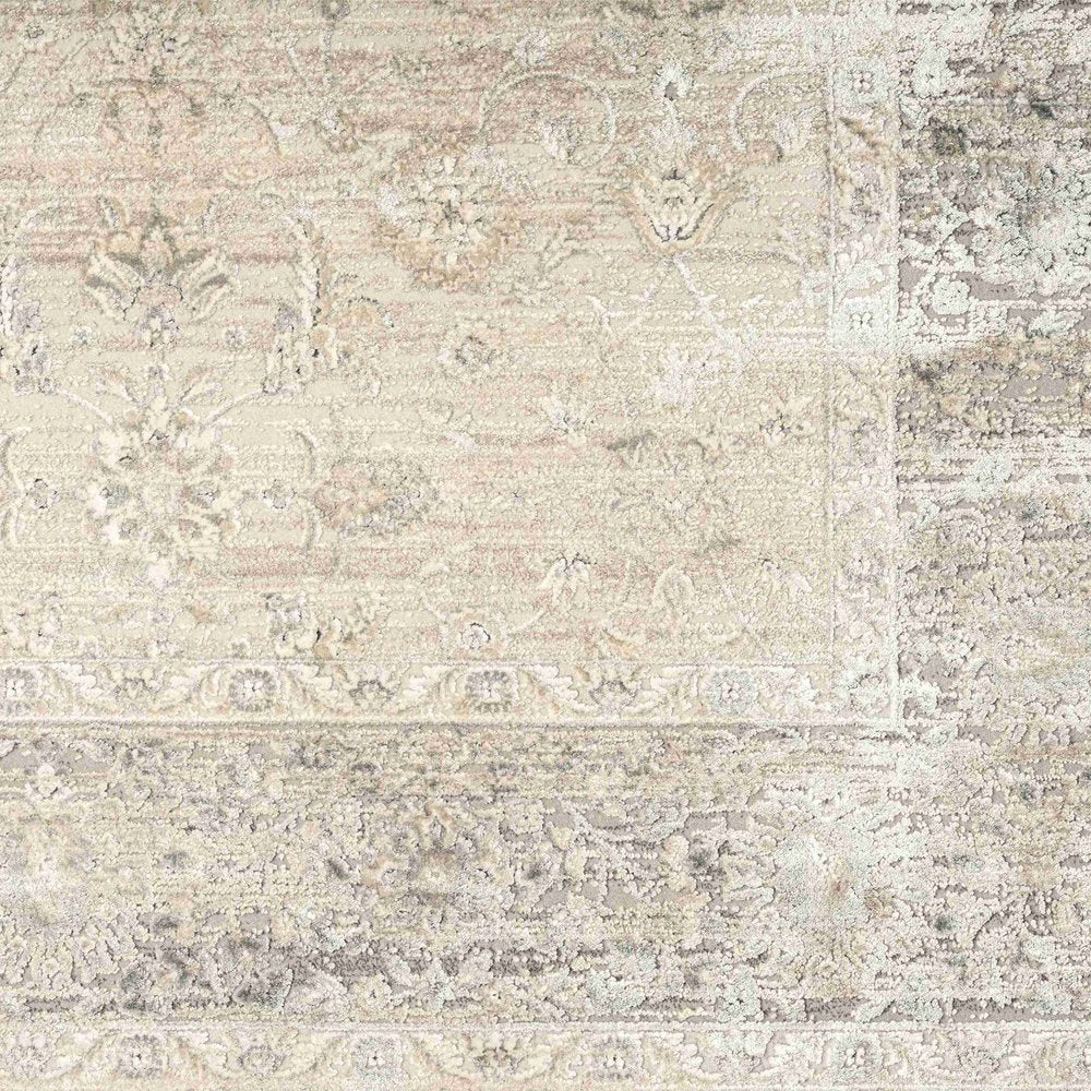 Beige and Gray Medallion Area Rug