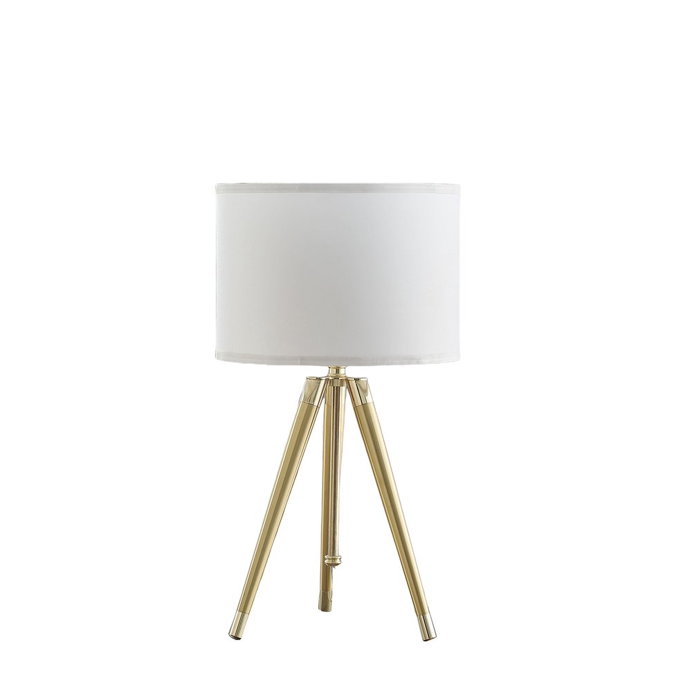 Gold Metal Adjustable Height Tripod Table Lamp