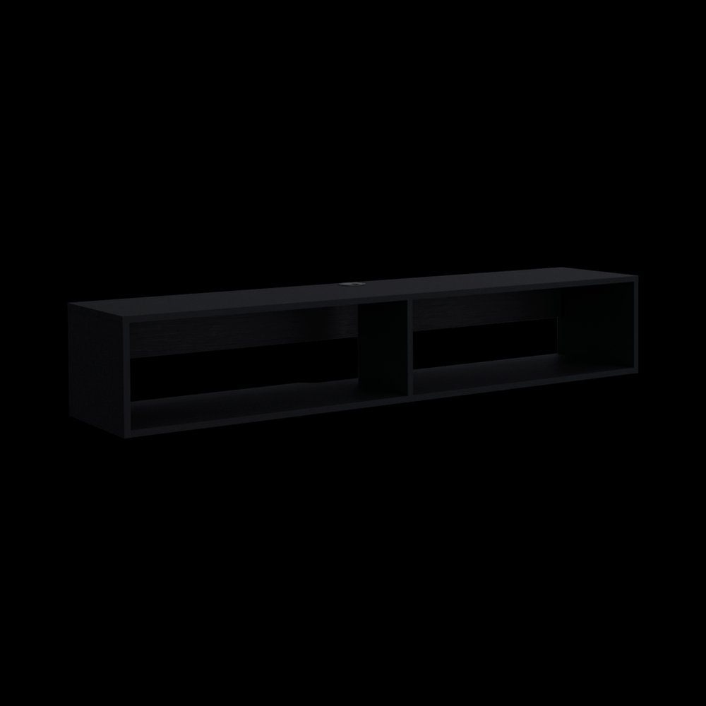 AUREMI Black Floating Mount TV Stand