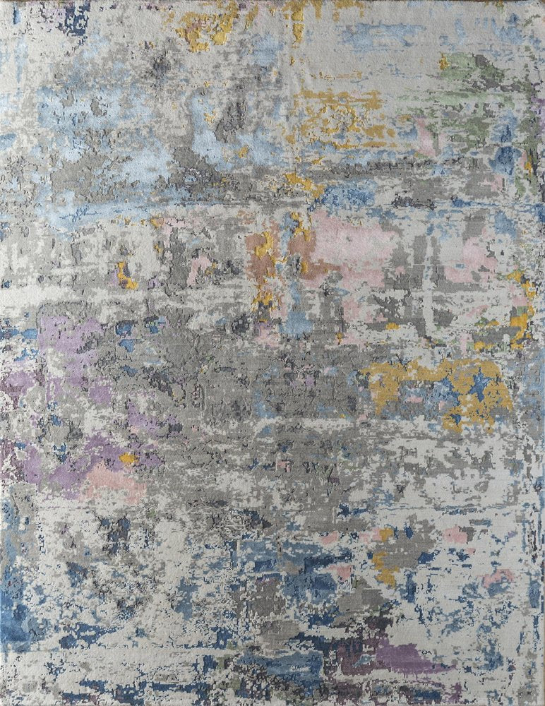 Blue Abstract Hand Knotted Area Rug - 8x10 Artisan | AUREMI