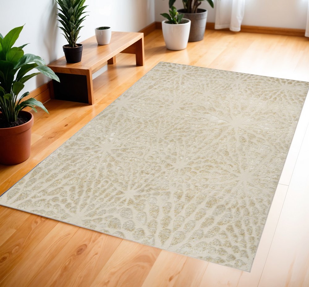 Ivory Abstract Area Rug