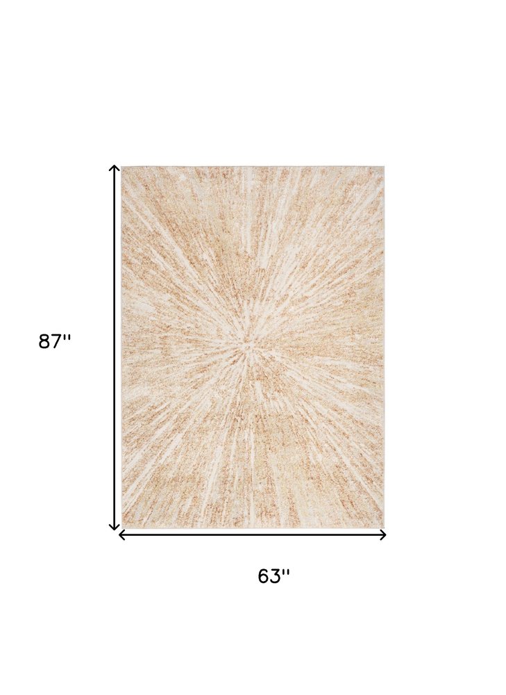 4' X 6' Ivory Abstract Area Rug