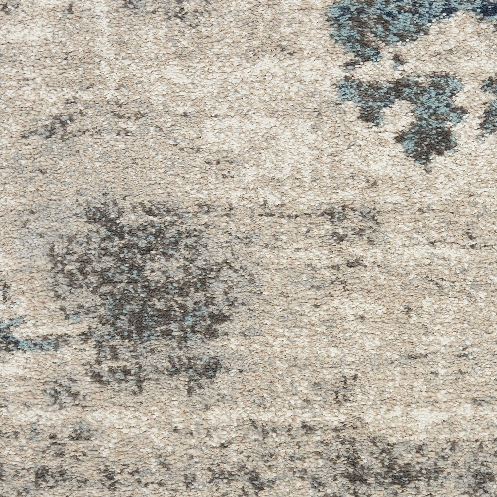 Blue Abstract Power Loom Area Rug - 4x6 Modern | AUREMI