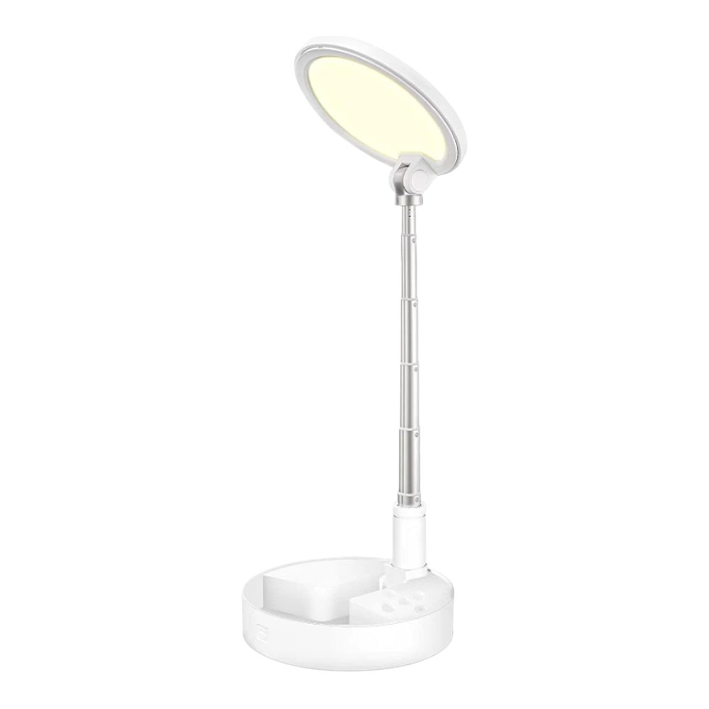 White Metal Desk Lamp LED With Phone Clamp