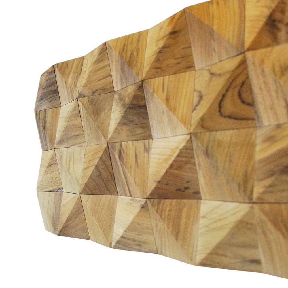 AUREMI Embossed Diamond Teak Reclaimed Wood Decorative Wall Panels