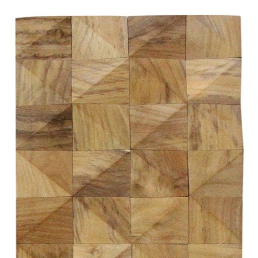 AUREMI Embossed Diamond Teak Reclaimed Wood Decorative Wall Panels