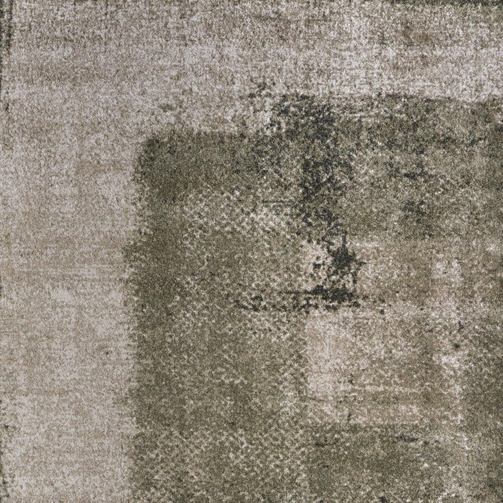Green Tan Abstract Distressed Area Rug - 8x10 Industrial | AUREMI