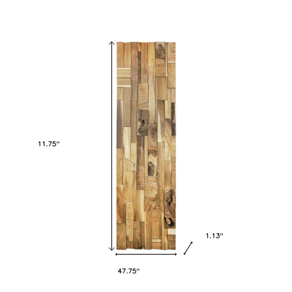AUREMI Embossed Abstract Teak Reclaimed Wood WALL PANELS