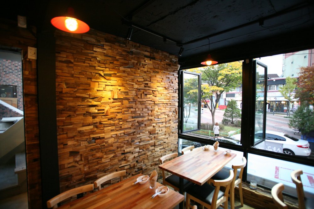 AUREMI Embossed Abstract Teak Reclaimed Wood WALL PANELS