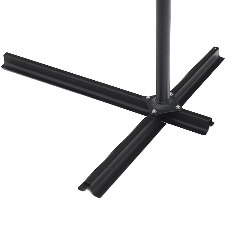 White Cantilever Patio Umbrella with Stand — 9.5'