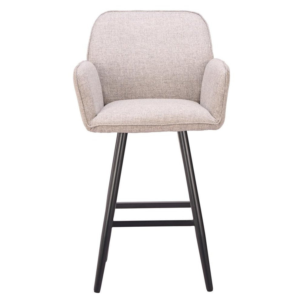 Beige Aluminum Swivel Bar Chair — 31" Seat