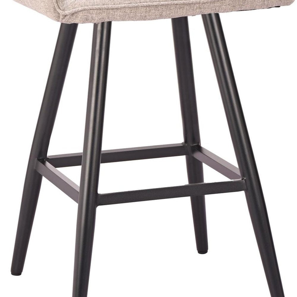 Beige Aluminum Swivel Bar Chair — 31" Seat