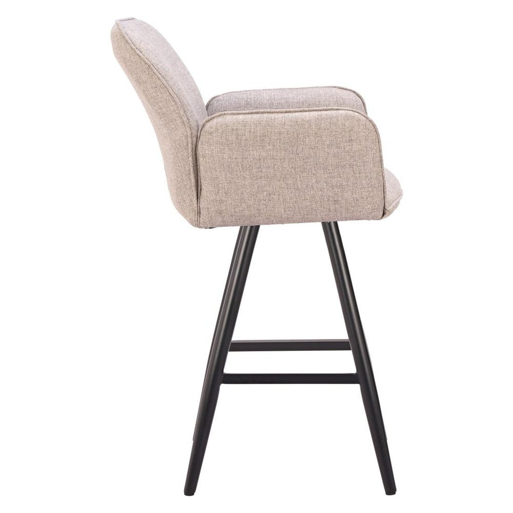 Beige Aluminum Swivel Bar Chair — 31" Seat