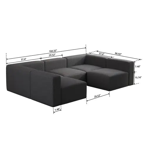 AUREMI Elegant U-Form Sleeper sofa