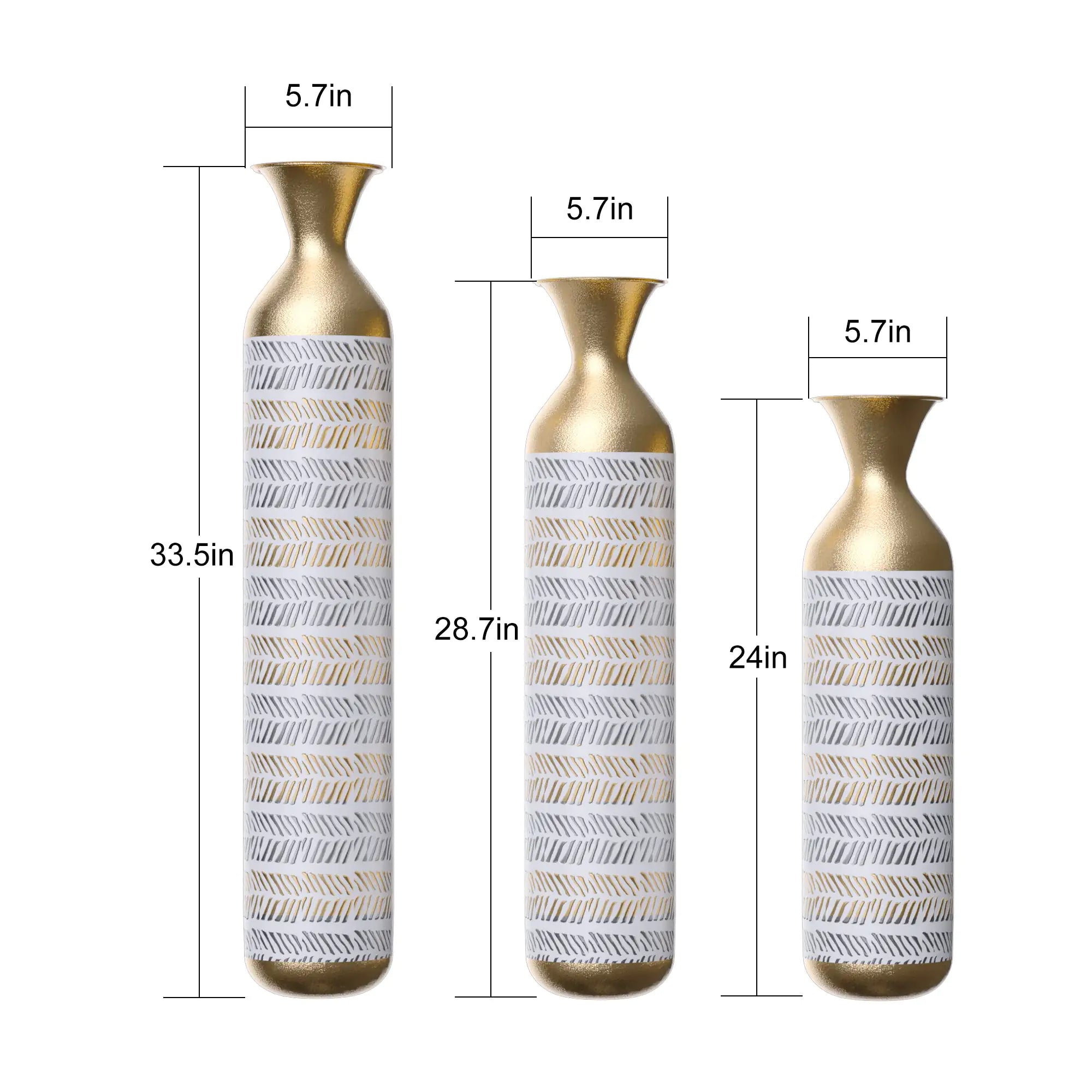 Vintage Grey Tall Vase Trio