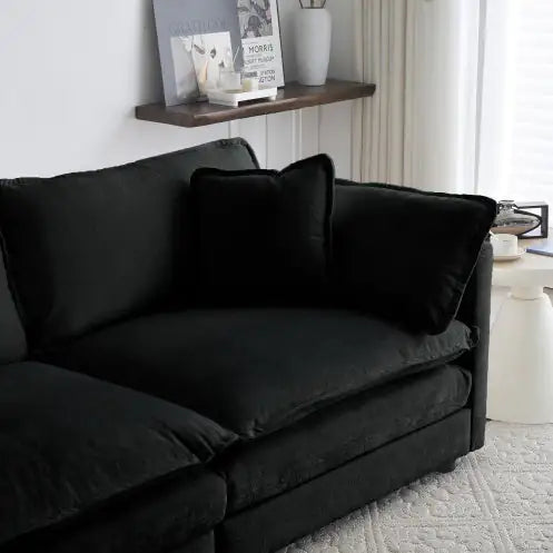 AUREMI Contemporary Chenille Loveseat